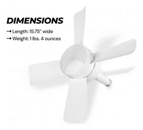 Luz De Ventilador De Soquete De 40 Cm Com Controle Remoto