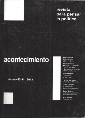 Revista Para Pensar Politica Acontecimiento 43 44 2013 G3