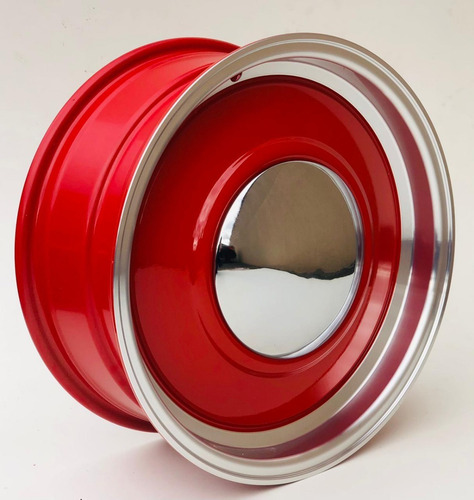 Rodas Clássicas Smoothie D10 Aro 15x8 6x139 (jogo) + Bicos Cor Vermelho Borda Diamantada