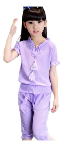 Conjunto De Dos Piezas De Estilo Coreano De Verano Para Niña