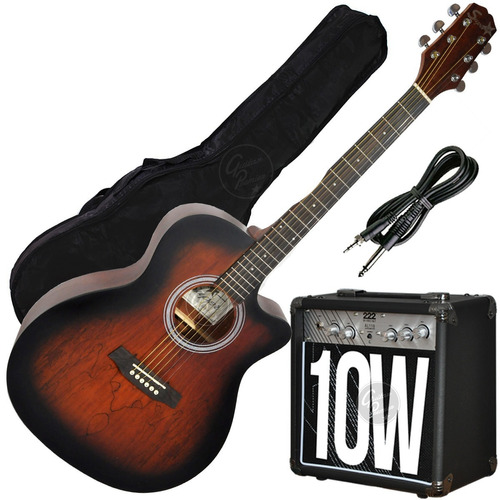 Guitarra Electroacustica + Ampli 10w + Funda + Cable + Pua +