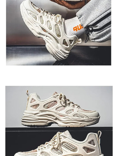 Zapatillas De Moda Para Hombre, Zapatillas Deportivas Para Correr Con Suela Gruesa