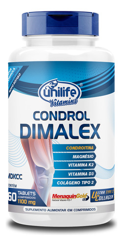 Condrol Dimalex Ucii+magnésio Dimalato+k2 Mk7+d3 Unilife Sabor Sem sabor