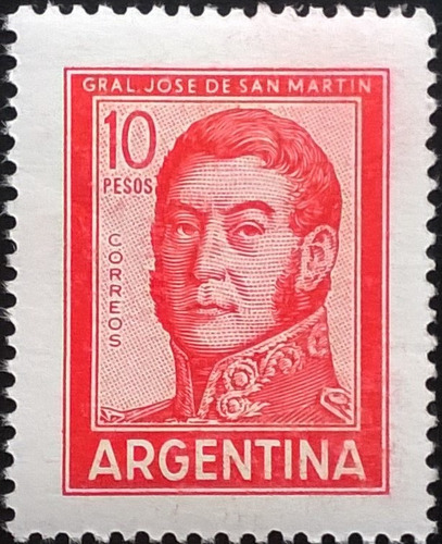 Argentina, Sello Gj 1308 S Martín 10p Offset 66 Mint L11707