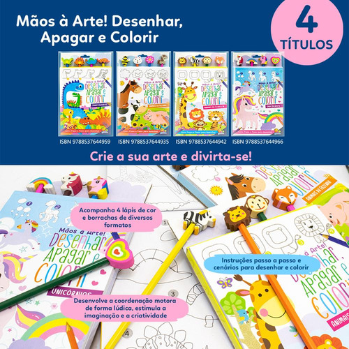 Mãos À Arte! Desenhar, Apagar E Colorir: Animais Da Fazenda, De Brijbasi. Editora Todolivro, Capa Mole Em Português