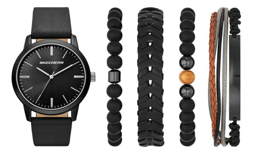 Reloj Para Hombre Skechers Casual Beads Set 2 Sr9077 Negro