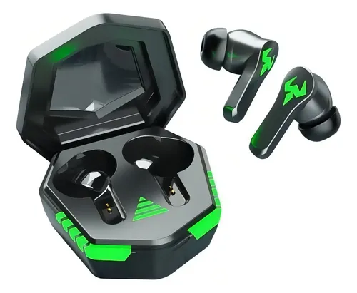 Fone sem fio Occiam N35 Preto In-ear Gamer com Bluetooth 5.2 e LED
