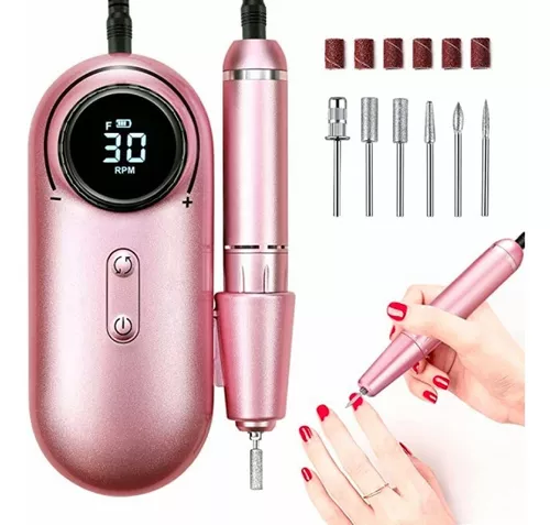 Torno De Uñas Inalámbrico Pantalla Lcd 30000 Rpm Manicura