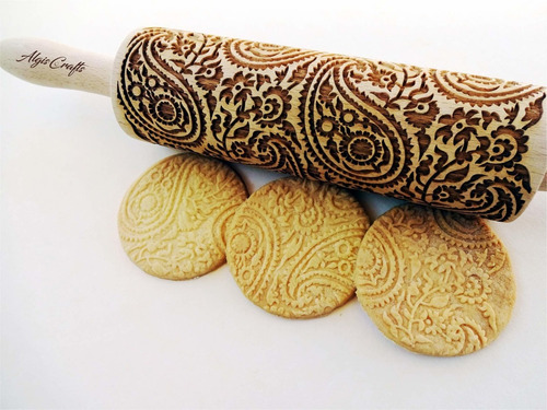 Rodillos Paisley Rolling Pin Engraved Rolling Pin With  Rll