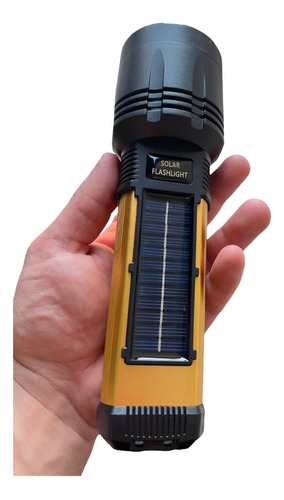 Linterna De Mano 1100lm Recargable Por Usb Y Energia Solar 