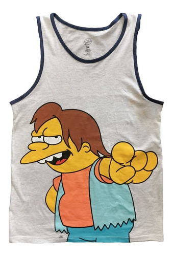 Playera De Tirantes Juvenil Gris Nelson De Los Simpson