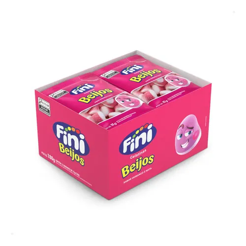 Fini Mini Beijos Morango Caixinha com 12x15g - Festas, Lembrancin...