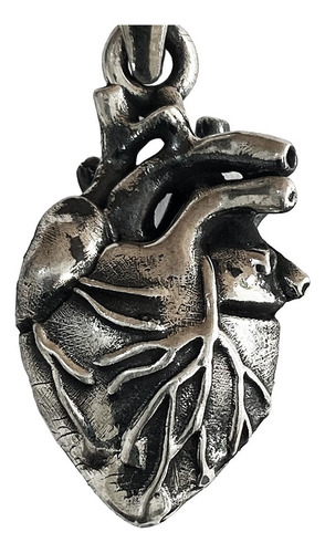 Dije Corazón Pavonado Amor Plata Solida Ley 925 Color Plateado