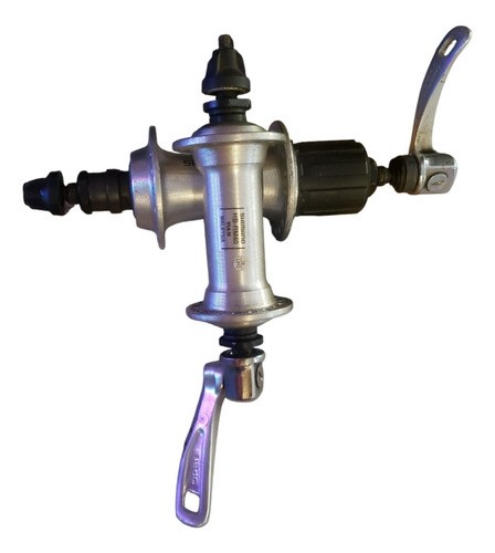 Par De Cubo Shimano K7 36 Furos Prata Para Bicicleta Prateado