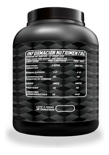 Suplemento Creatina Monohidratada Wolf 1 Kg 100 Servicios Mora Azul