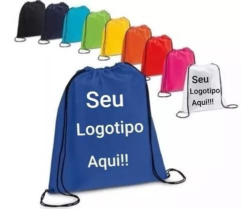 50 Mochila Saco Personalizado Logo Arte Frase Empresa Festa