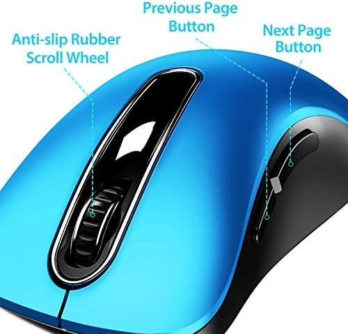 Ratón Inalámbrico Memzuoix Usb Blue