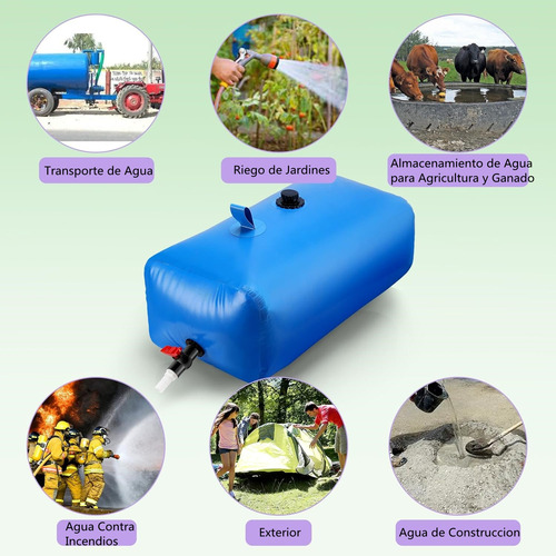 Vejiga Agua 240 L Portátil Plegable Contenedor Almacenamient