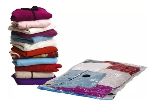 Imagen 4 de 4 de Set X 6 Unidades Bolsa Para Guardar Ropa Al Vacio 70x100 Cm