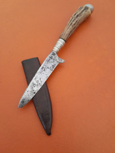 Pequeño Cuchillo Caza Bábaro Solingen Ciervo Antiguo Marrón (Usado)