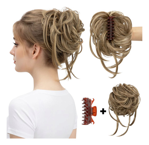 Rodete + Broche Voluminoso Opaco Humanizado Taurina H23 Dark Grey