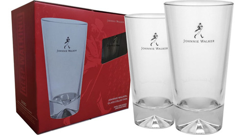 Conjunto 2 Copos P/ Whisky Johnnie Walker 450ml - Red Label Cor Transparente