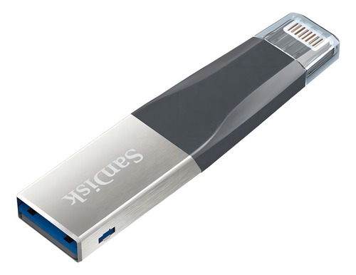 Memoria USB SanDisk iXpand Mini 32GB 3.0 negro y plateado