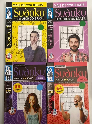 Kit 3 Livros Sudoku Difícil 300 Páginas Mais De 900 Jogos