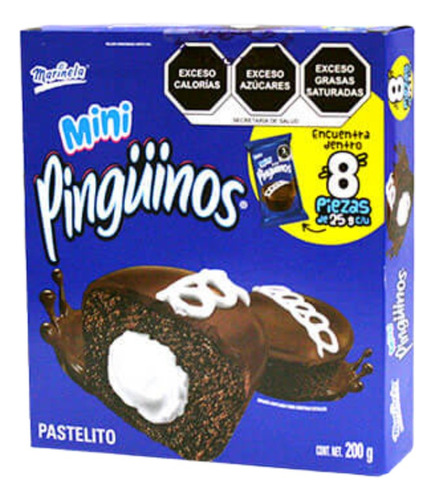 2 Pzs Marinela Pastelito Mini Pinguinos 200gr