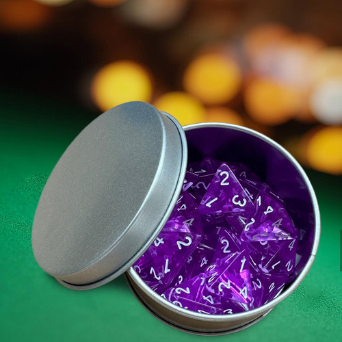 Juego De Dados Poliédricos Acrílicos De 25 Piezas, Violeta