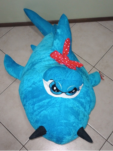 Peluche Súper Gigante Tiburón Celeste Hermoso 1.34 Mts!