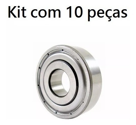 Imagem 5 de 7 de Kit Com 10 Peças - Rolamento 6200-zz - 10 X 30 X 9