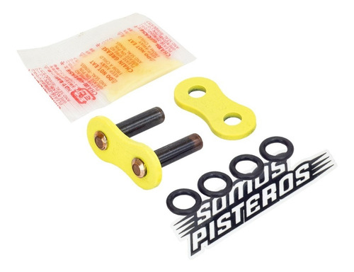 Candado Cadena 525 O Ring Remachado Amarillo Fluo Rk R6 Gsxr