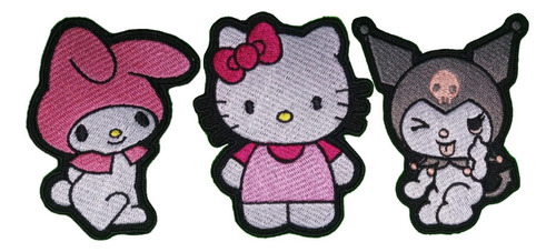 Parches Bordados Kit Hello Kitty, My Melody Y Kuromi