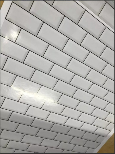 Vinilos Deco Ladrillos Subway Blanco Rojo Negro 1x1mts.