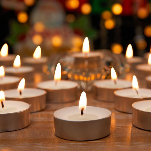 100 Velas Tealights De Cera Flotantes Decorativas 4a5 Hrs
