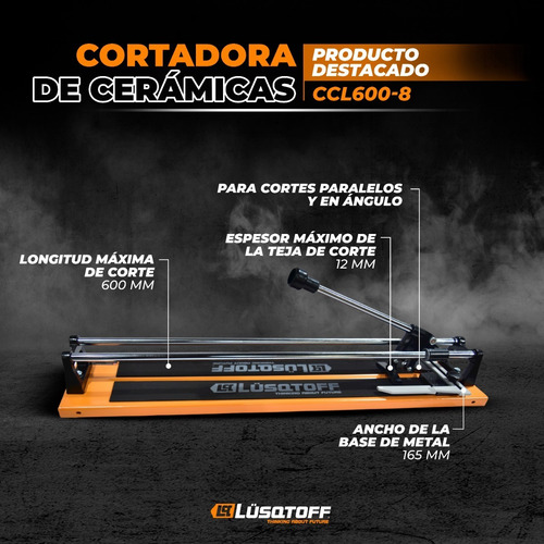 Imagen 4 de 8 de Cortadora Cerámica Porcelanato 600mm 60cm Lusqtoff