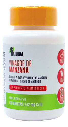 Vinagre De Manzana 60 Tabletas Snatural