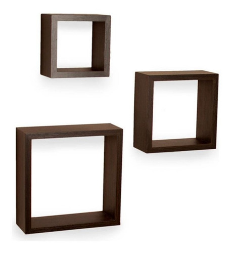 Imagem 3 de 5 de Nicho Decorativo Mdf Kit 3 Unidades - Cor Marrom