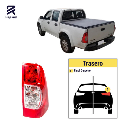 Farol Trasero Derecho Rojo Chevrolet Dmax 2011-2014 Con Soq