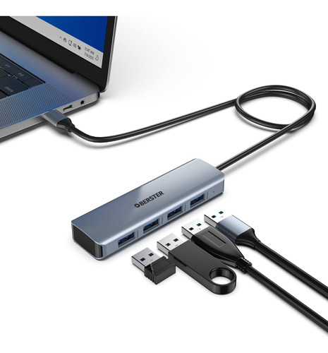 Usb C Hub, 4 10 Gbs 3.2 Puerto Adaptador Usb C Ultra Slim Us