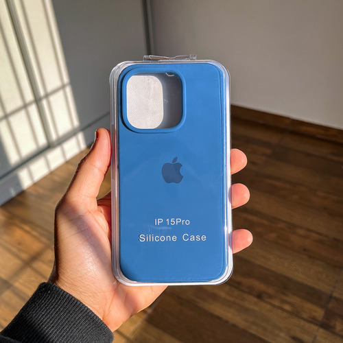Funda Silicona Iphone 15 Pro Silicone Case Azul Marino Lisa