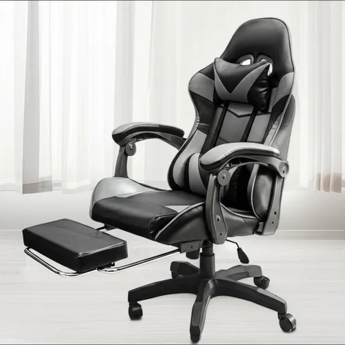 SillaEscritorioCuoryCUO2-MErgonómicaConReposapiesNegro/grisMaterialDelTapizadoCueroSintético