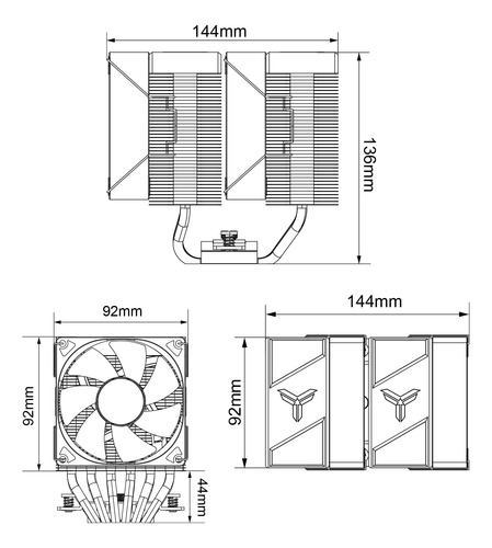 Jonsbo Cr1400 Dv2 Argb Cpu Cooler, Fã De Cpu De Mini-torre D
