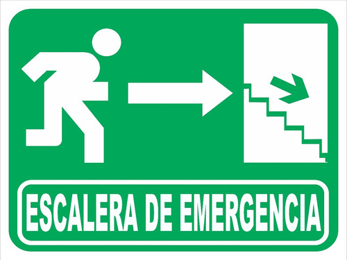 Cartel Linea Evacuacion Escalera De Emergencia Derecha 30x40