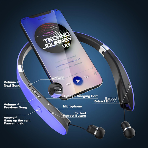 Amorno Auriculares Bluetooth Plegables Auriculares Inalámbri
