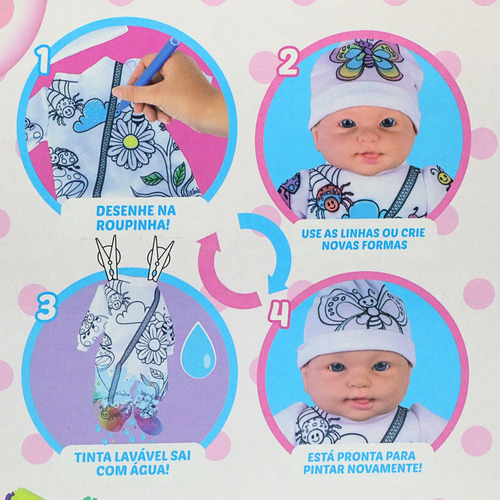 Boneca Miyo Para Colorir Com 6 Canetinhas