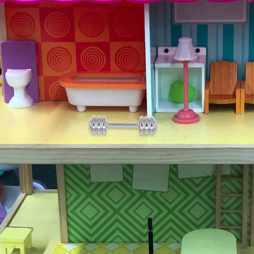 Modelo De Simulação De Mini Halteres Mini House Em Escala 1: