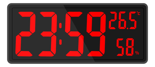 Reloj Electrónico De Gran Número 12/24h Reloj De Rojo