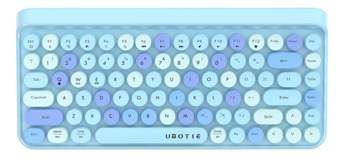 Teclado Ubotie Bluetooth Colorido, Máquina Escribir/azul